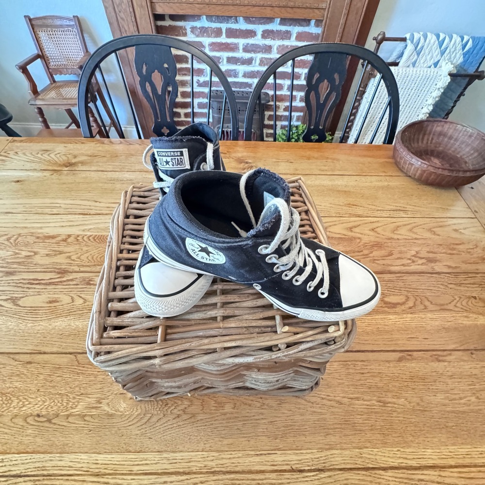 Converse Chuck Taylor All Star Madison Mid Black White Sneakers 563512F Womens 9